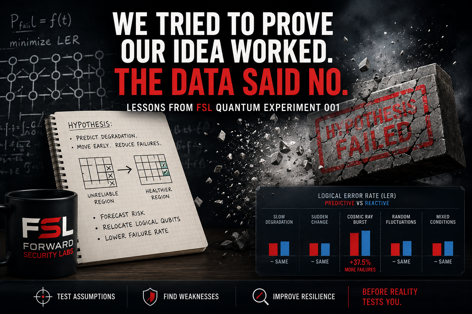FSL Quantum Experiment 001 comparing predictive and reactive quantum error correction strategies