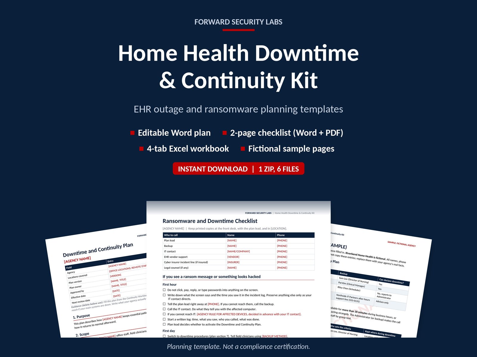 Genuine product preview for Home Health Downtime & Continuity Kit