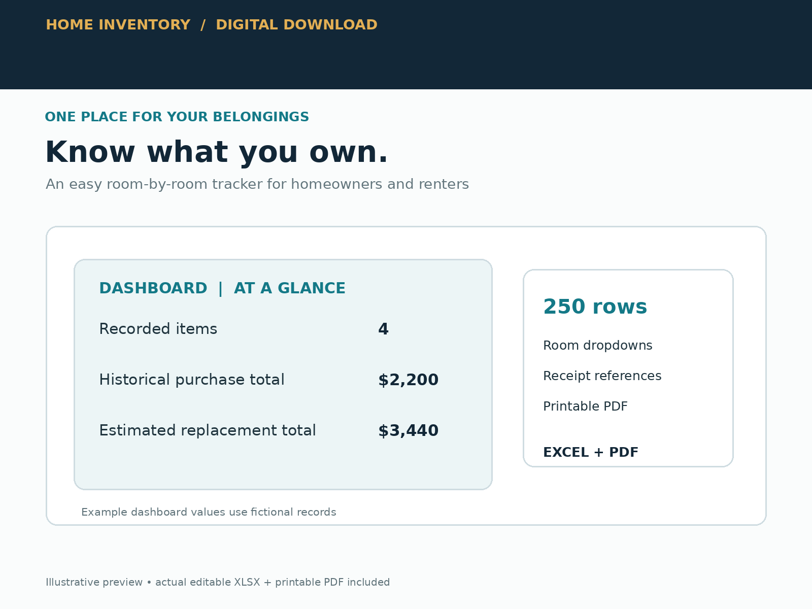 Genuine product preview for Home Inventory & Insurance Tracker