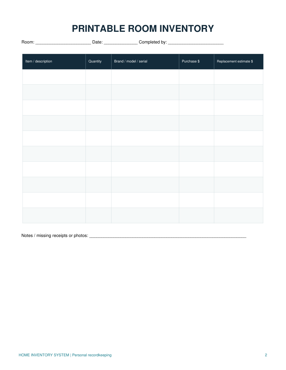 Actual guide page
